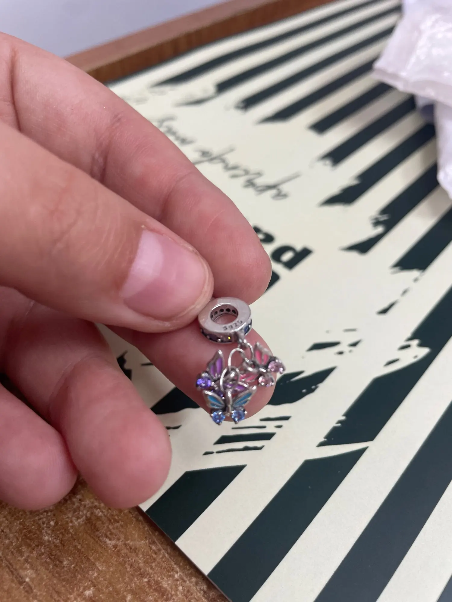 2025 gran oferta dijes cuentas de Plata de Ley 925 mariposa rosa luciérnaga luminosa cuelga brazalete pulsera collar joyería DIY photo review