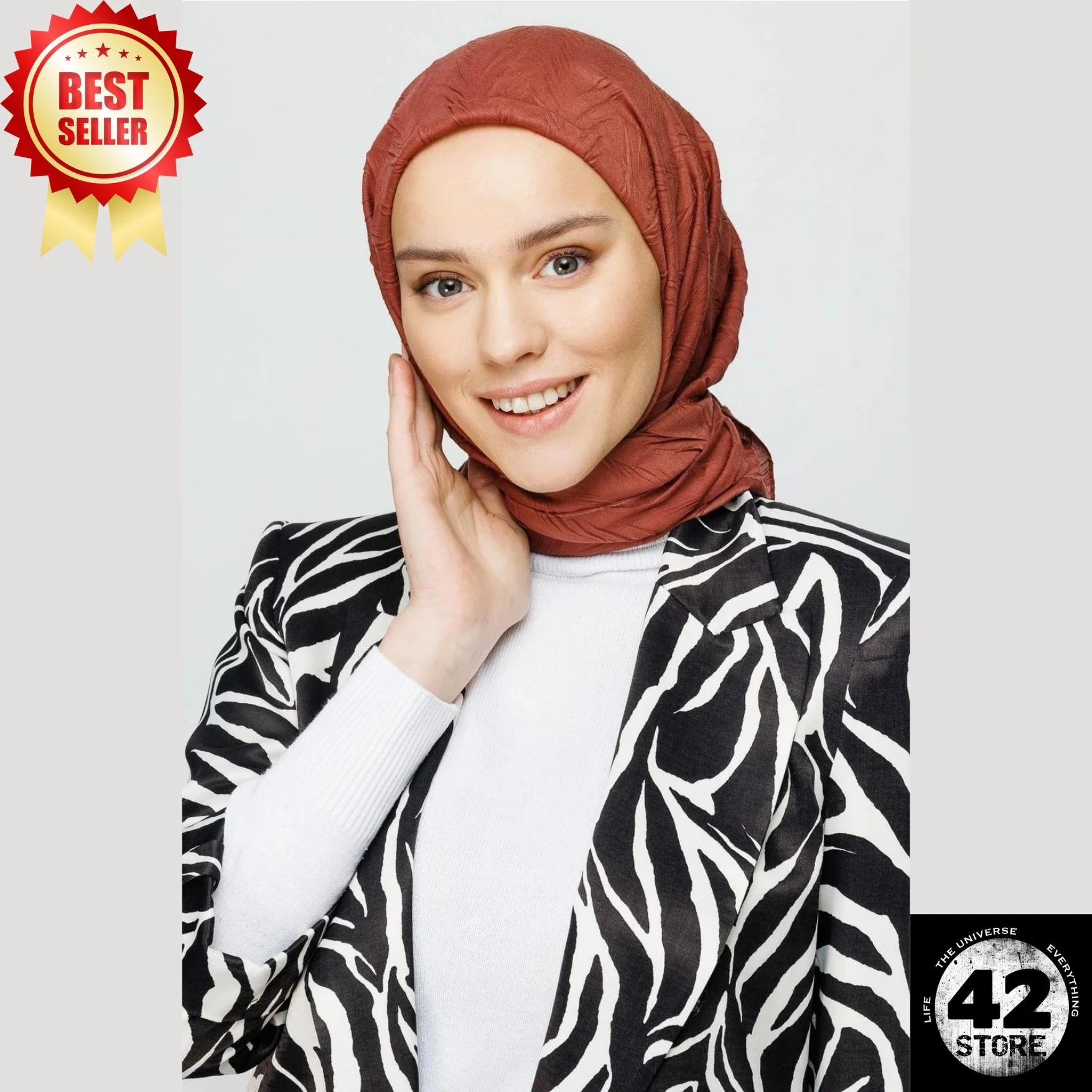 Не требует глажки, можно использовать без шапки, удобный, модный плиссированный бамбуковый шарф лукового цвета