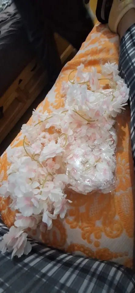 Guirlande artificielles fleurs de cerisier rose photo review