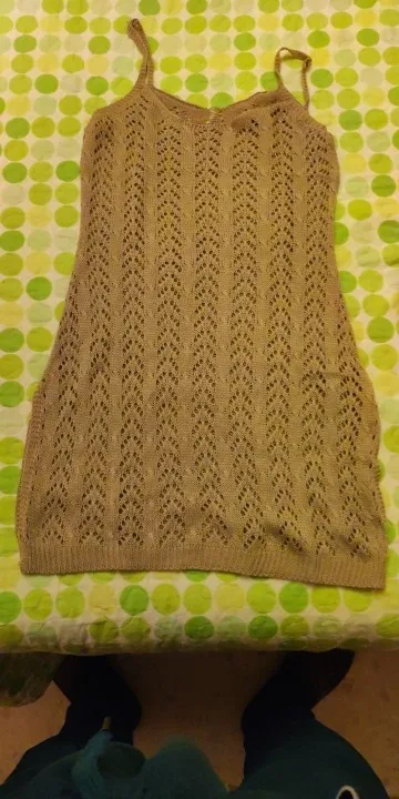 Knitted U-Collar Beach Dress - Side Slit Summer Cover-Up photo review