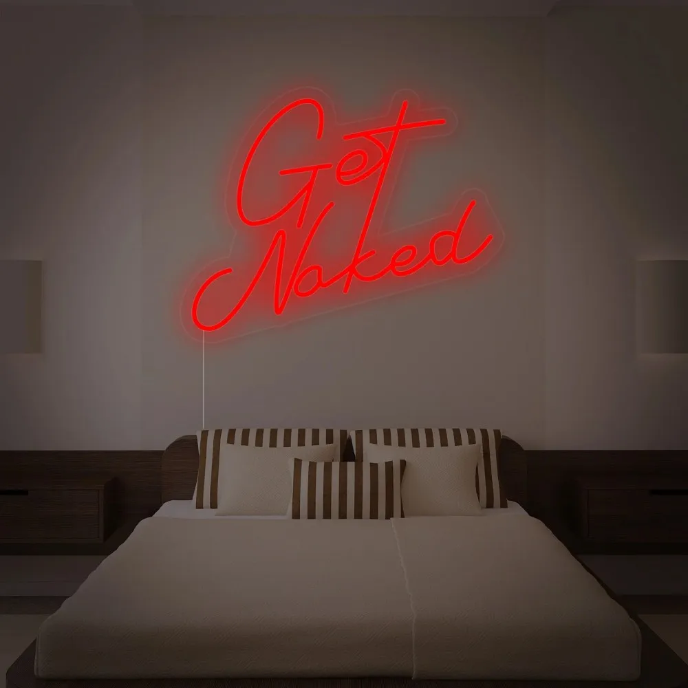 Get Naked Bathroom Neon Sign Wall Decor Neon Art Home Room Bathroom BAR Party Atmosphere Neon Signs Boys Girls Gifts LED Lamps
