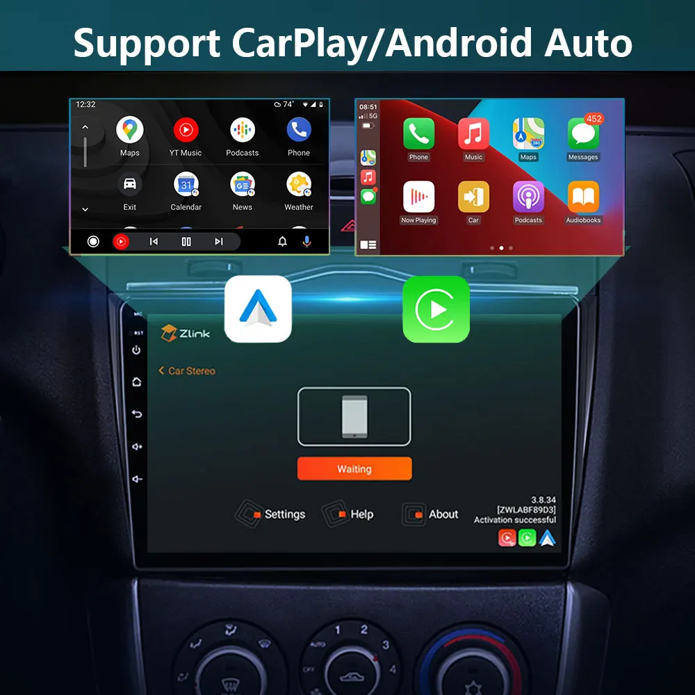 10.1 ''Radio samochodowe 2Din odtwarzacz multimedialny Android Carplay samochodowa radiowa nawigacja GPS dla Toyota Corolla 11 Auris E180 2017 2018 2019