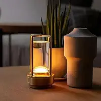 Type-C Cordless Table Lamp Retro Bar Metal Lamps Rechargeable Touch Dimming Night Light Restaurant Bedroom Home Outdoor Decor 2