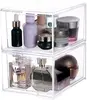 Set of 2 Stackable Acrylic Storage Drawers. Under - Cabinet Pull - out Drawers. 4.4'' Tall Clear Plastic Organizer Bins for Make 4