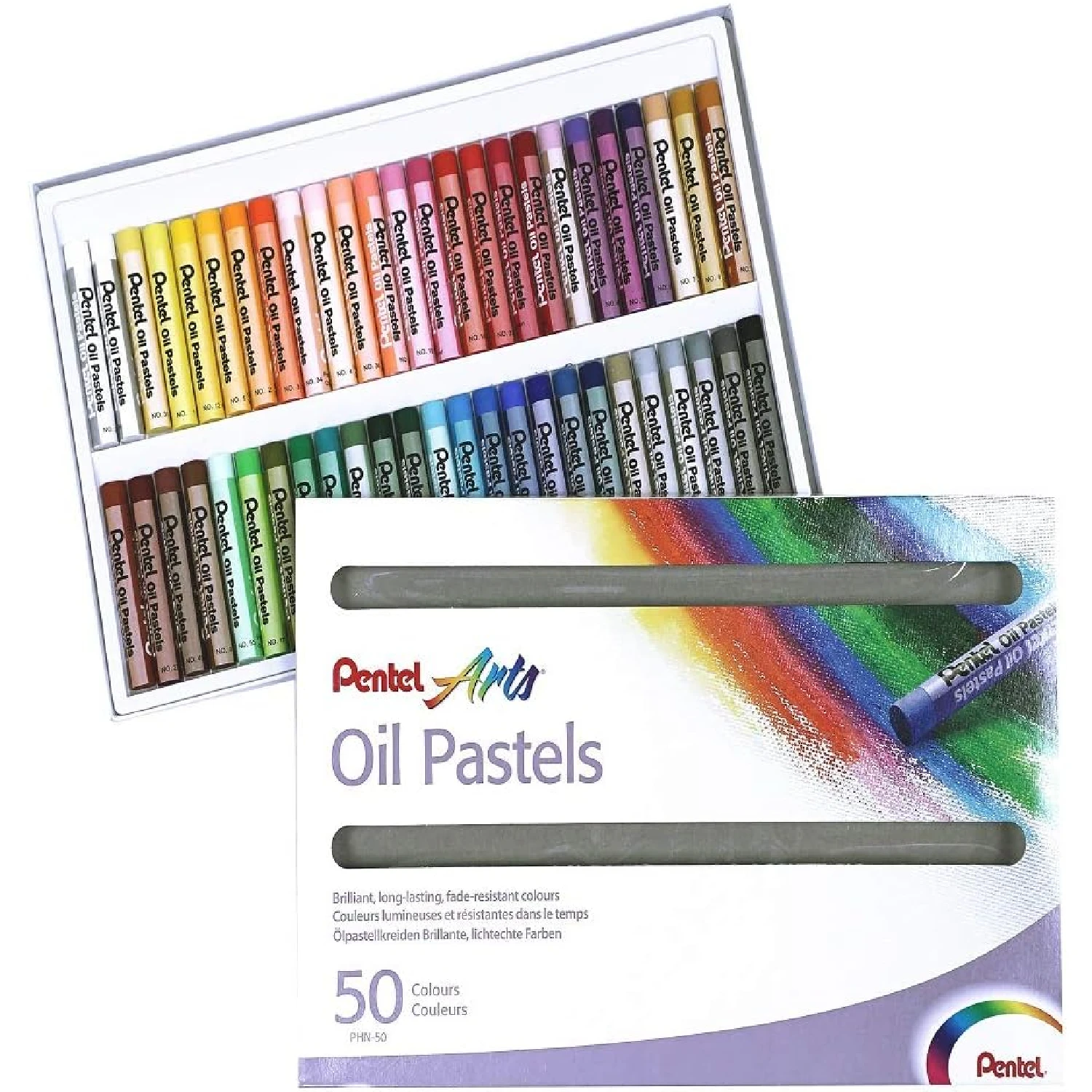Pentel Oil Pastels Set Artist 50 Assorted Color Set (PHN-50) Non Toxic,  Smooth Blending Texture, Ideal for All Artist Kids Level - AliExpress