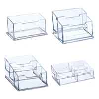 Plastic Business Card Holder 1/2/3/6 Slot Desktop Name Cards Display Stand Card Case Box for Office Desk Fits 60 Business Cards 1