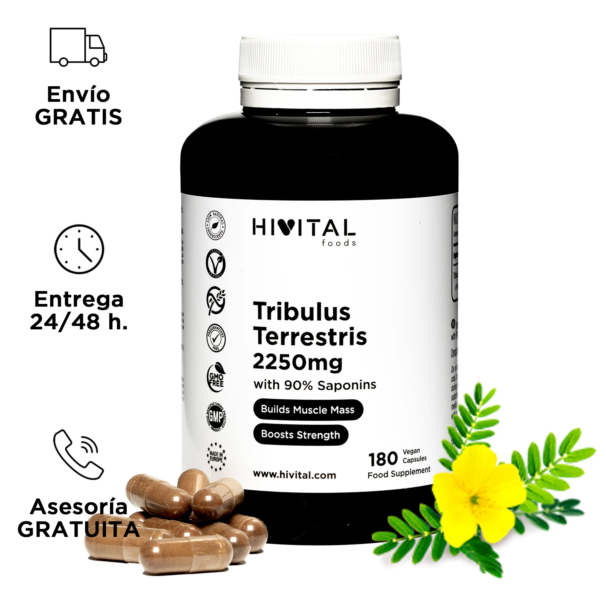 TribulusTerrestris2250mg180cpsulasveganas100Naturalcon90