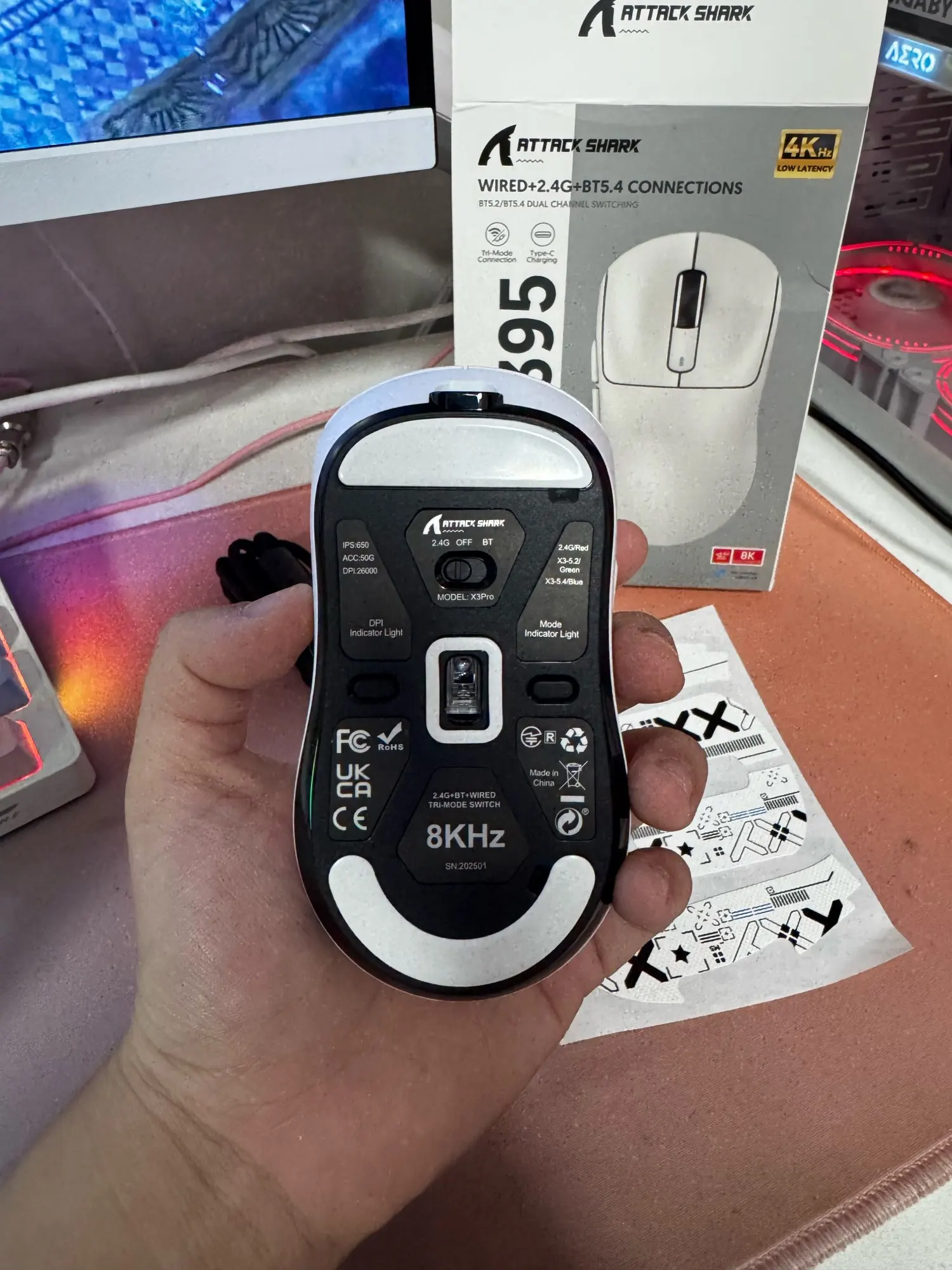 Attack Shark X3Pro Wireless Gaming Mouse 26000DPI Tri-Mode photo review