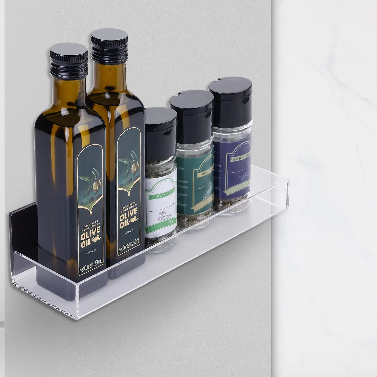 Acrylic Clear Spice Rack Organizer Shelf For The Side Of