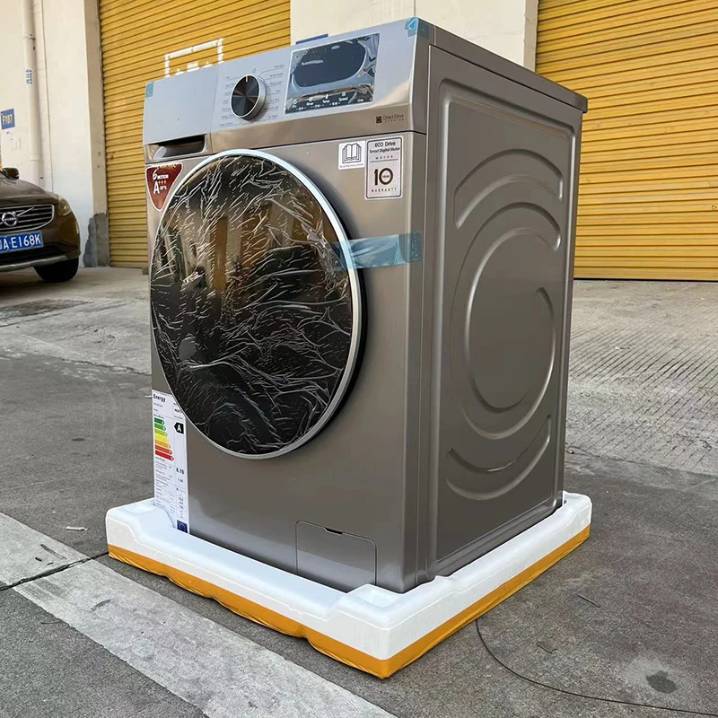 Ab9f53e521fec4c069f730aefff0d5dd5I Drum Washing Machine Compact Portable Full Automatic Laundry Washer in Gray Apartment with Drain Pump LED Display Programs Mallzona