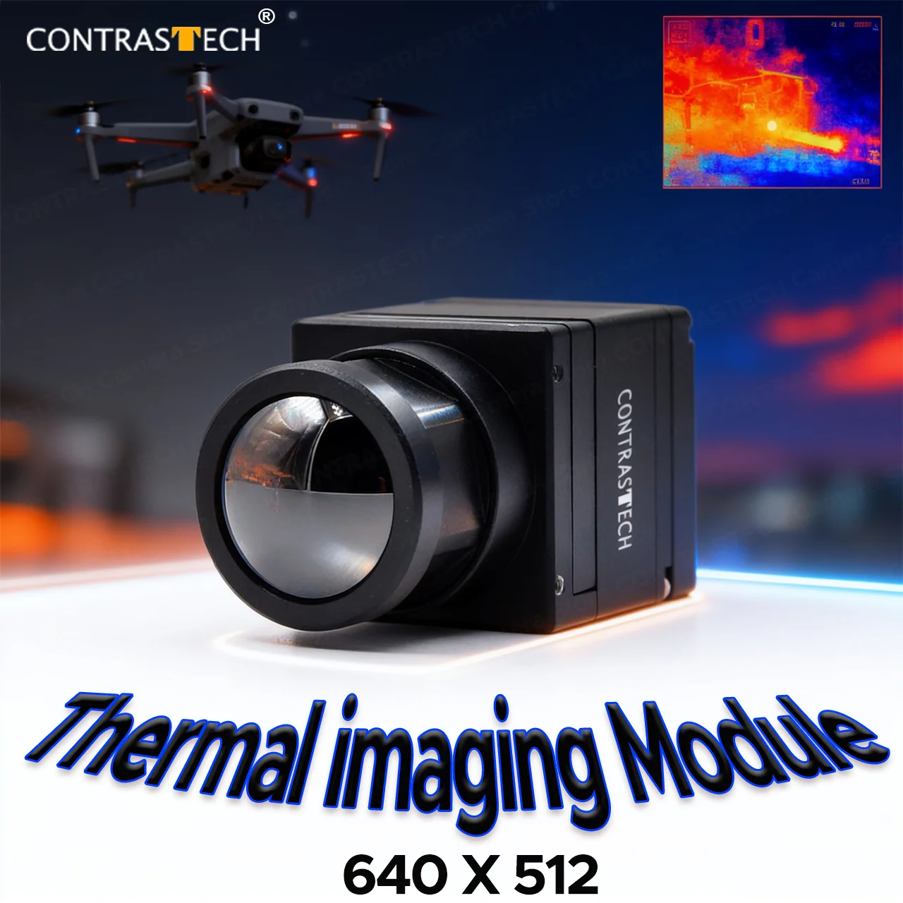Thermal Fpv Camera Module 640×512 LWIR Thermal Camera Module 1–8X Digital Zoom Night Vision Core ...