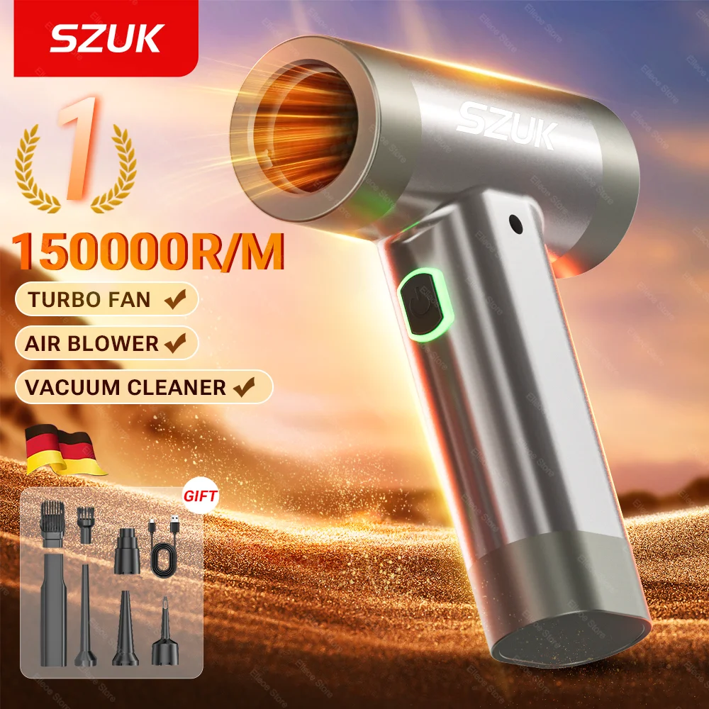 Portable Vacuum Cleaner 150000RPM Turbofan Air Blower Mini Turbo Jet Fan Brushless Motor Handheld Duct Fan Portable Charging Cleaning Car Vacuum Cleaner