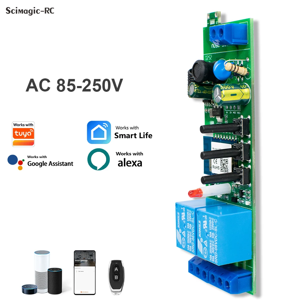 Smart Home Automation WiFi Relay Controller with APP Remote Control and Voice Assistant Compatibility