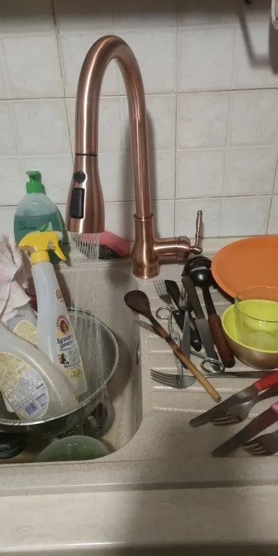 Antique Bronze Pull Out Kitchen Faucet with Sprayer photo review