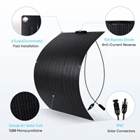 Panneau solaire flexible 110W 18V avec couche ETFE, cellule solaire monocristalline, panneaux solaires haute efficacité, étanches pour la charge de batterie 12V, camping-car, bateau, camping, utilisation en extérieur 2