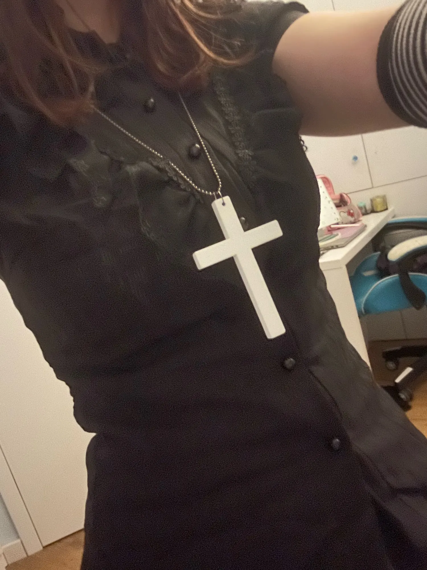 Black Ruffled Blouse - Gothic Aesthetic photo review