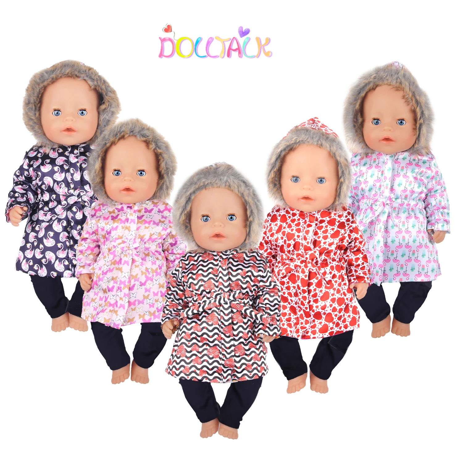 American 18 Pollici Girl Doll Clothes Set Costume Invernale, Piumino Per 43Cm Baby New Born & Og Girl Doll Accessori Regalo Giocattolo