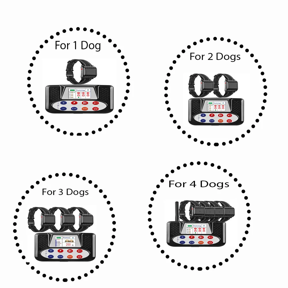 Pet Wireless Electronic Fence Smart Dog Training Device Anti-Lost And Anti-Barking Electric Shock Collar Color Screen Two-In-On pet dog training collar dog bark stopper