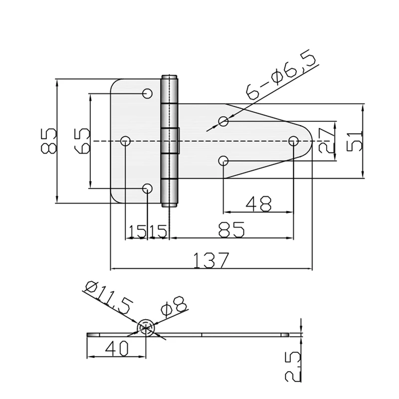 Industrial Machinery Heavy Duty Flat Folding Cabinet Door Hinge High Load Bearing