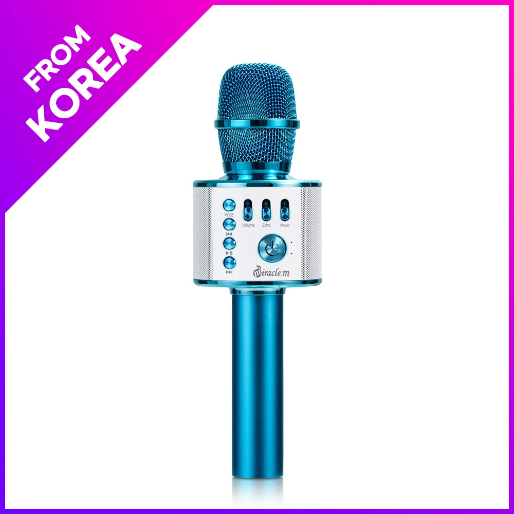 미라클엠 블루투스 노래방마이크 M37 한국 브랜드 AS가능_블루 