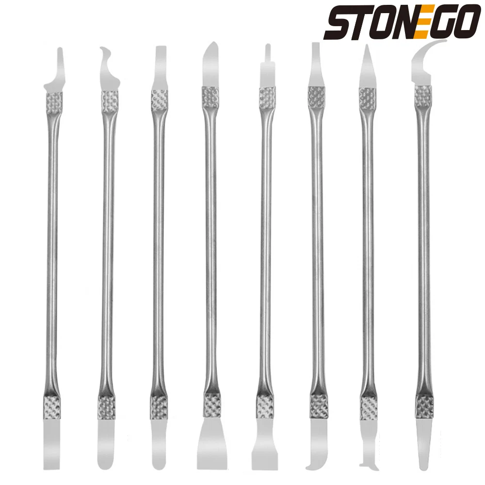 STONEGO 8 in 1 IC Chip Repair Thin Tools Set CPU Metal Remover Burin To Remove for Mobile Phone Computer CPU NAND IC Chip Repair