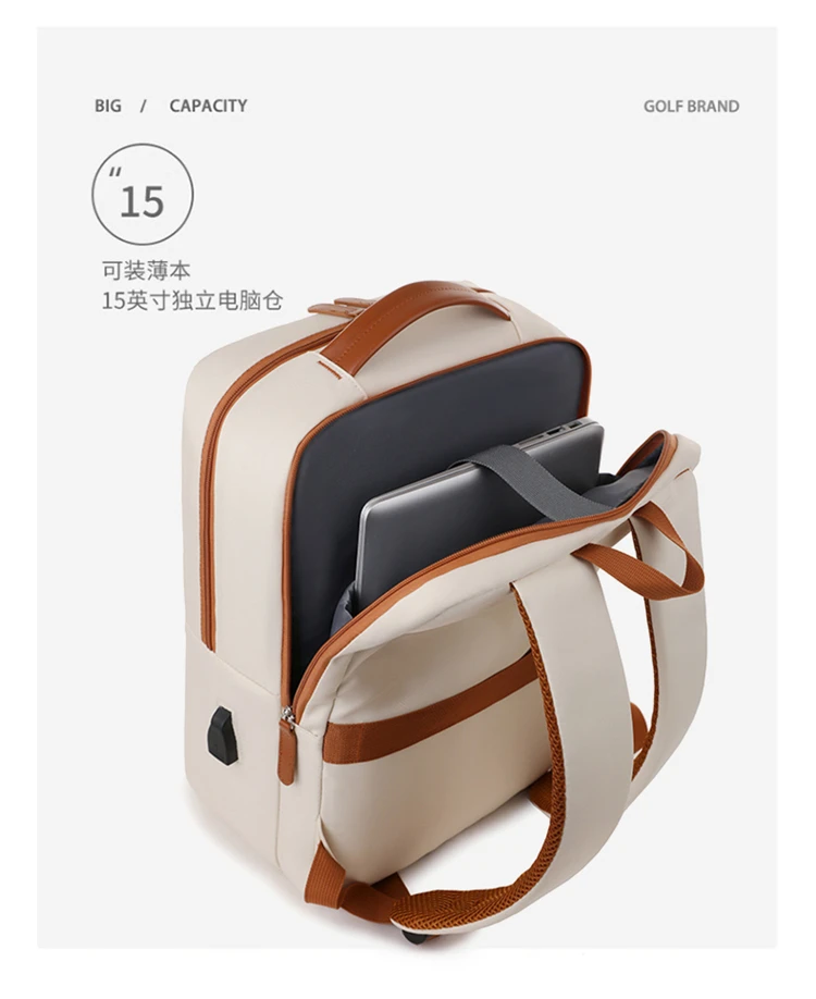 Large Capacity USB Charging Waterproof Backpack Unisex Business Laptop Backpack Stylish Lightweight Travel Bag Trolley Sleeve Sc