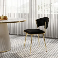 Comanlai 2-х предметный кухонный стул, стул для гостиной, с металлическим каркасом, эргономичный для кухни, гостиной, балкона, бархатное сиденье — изображение 2