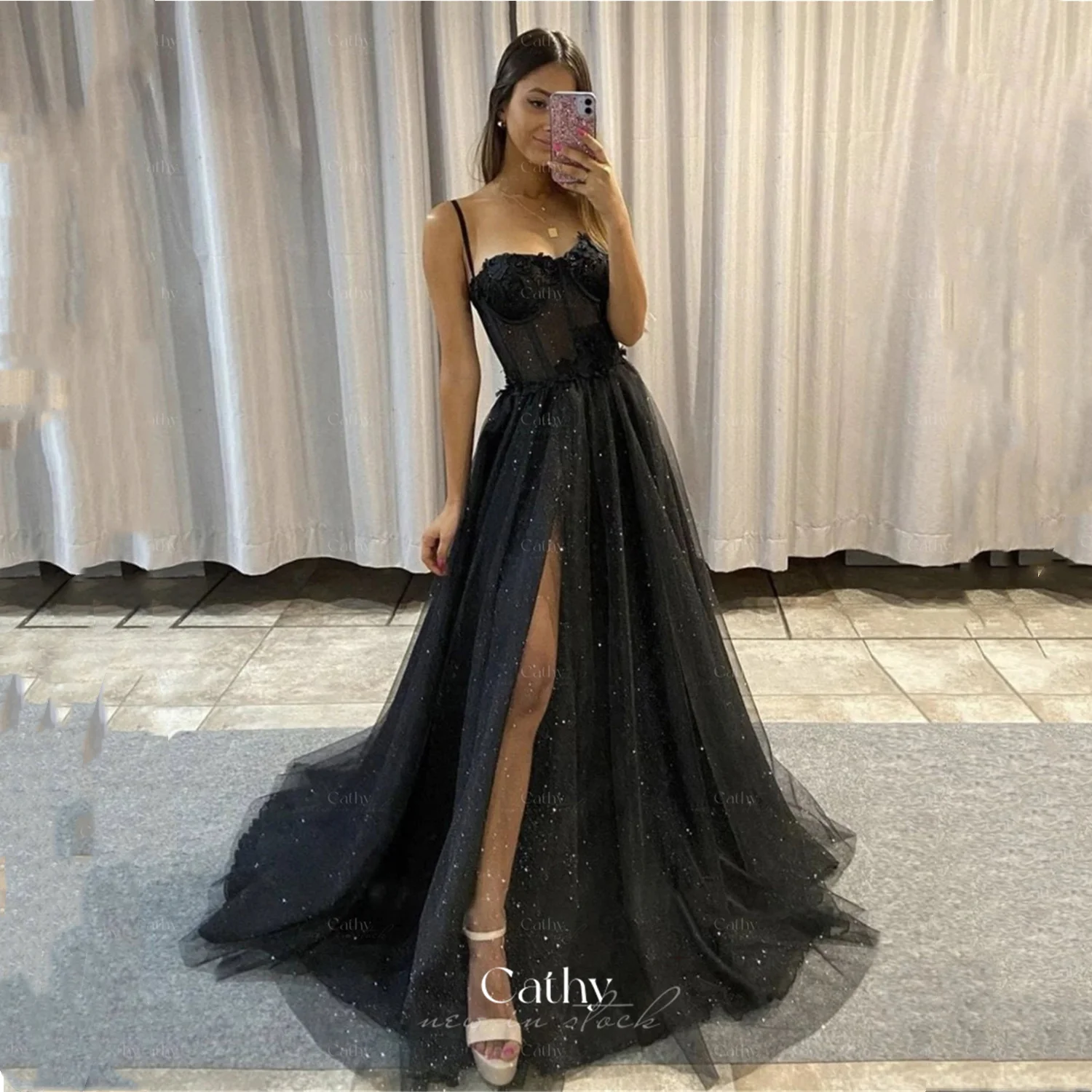 Black Evening Dresses Weddings | Black Line Evening Dress | Black Long Evening  Dresses - Evening Dresses - Aliexpress