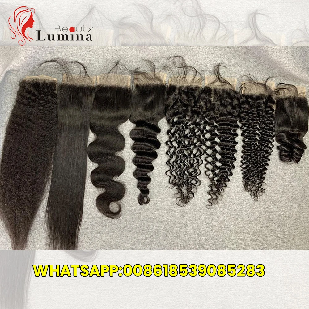 Human Hair Closure 4X4 Lace Closure Peruvian Straight Natural Color Remy Hair Brown Swiss Lace 8-22 inches