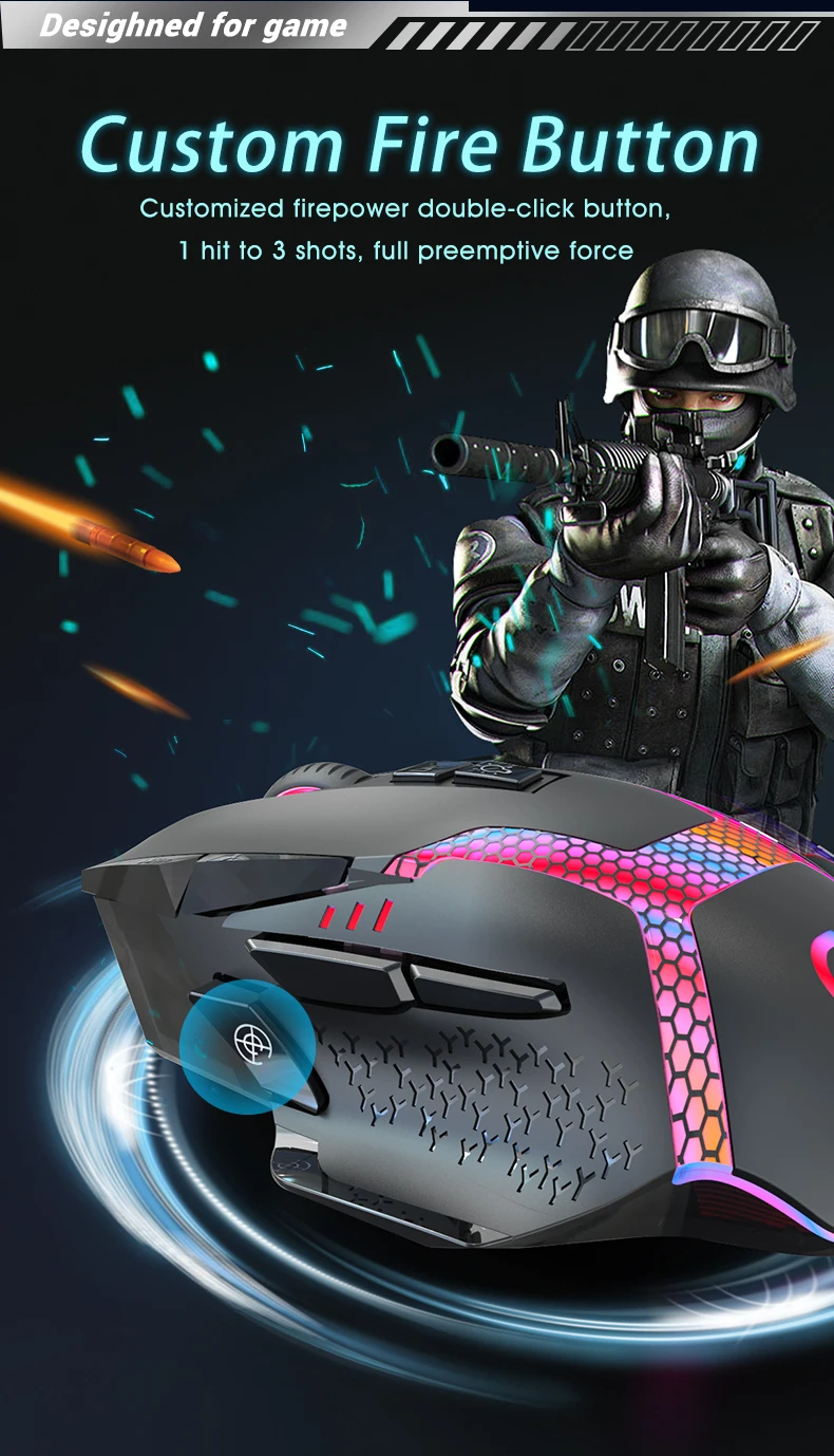 gamer, ratos, laptop, PC, RGB, Bluetooth, 2.4G, 12800 DPI