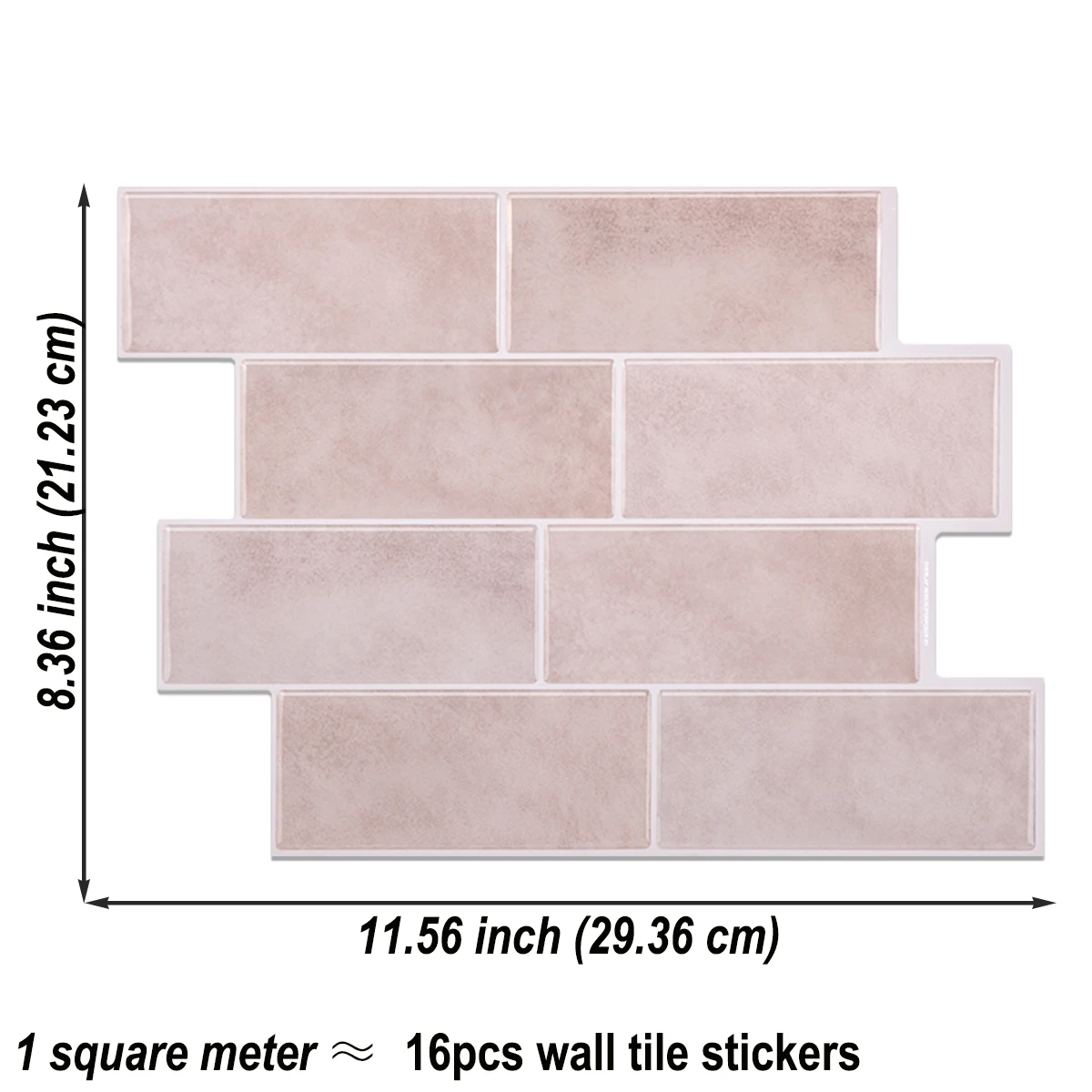 Large Waterproof 3D Peel & Stick Subway Tile Wallpaper