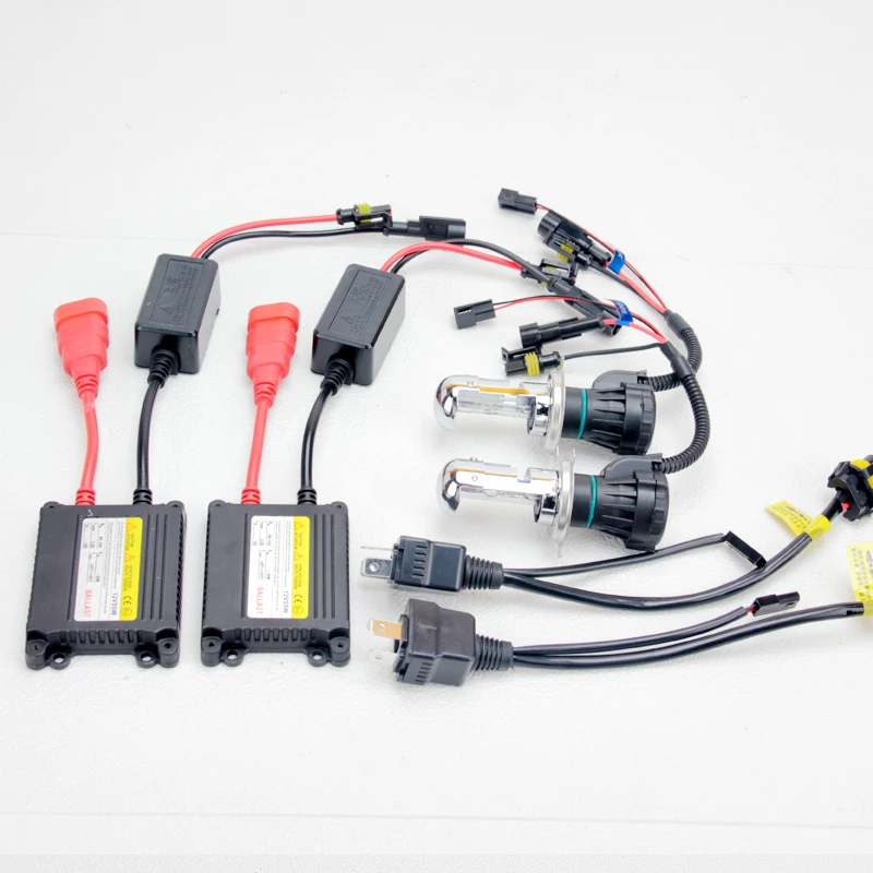 

Лампы 12 в 55 вт H4 Bi комплект для ксеноновых ламп H4 hid hi low BI-xenon light haed светильник 55 вт 6000K 8000K 4300K 10000k 9004 9007 H13