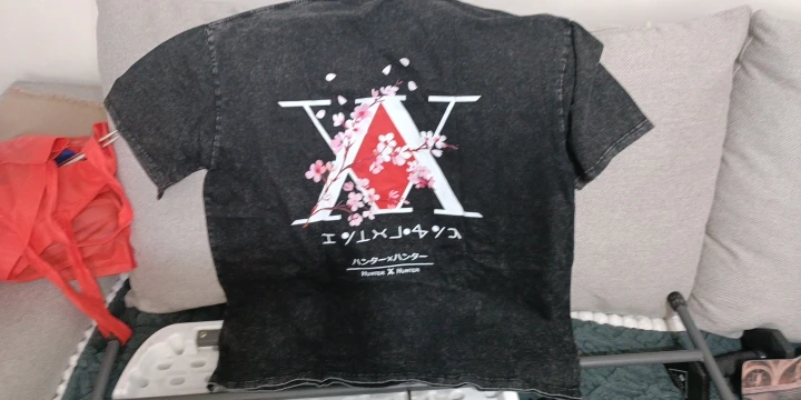 Anime Hunter × Hunter T-Shirt – Cherry Blossom X Logo | Cotton Oversized Tee with Anime Art Design
