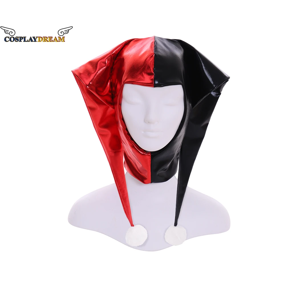 Movie Harley Cosplay Hat Quinn Red Black Hat Harley Cosplay Halloween Party Accessori Cosplay Prop Cappello Harleen Unisex