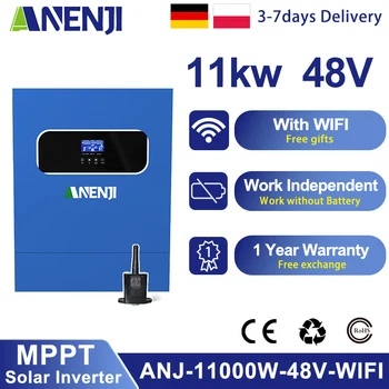 Hybrid Solar Inverter 11KW 48V Built-in 2pcs MPPT 160A Solar Charge Controllers On/Off Grid Inverter For 220VAC PV 500V