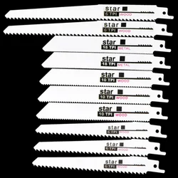 10-Piece Reciprocating and Jig Saw Blade Set for Wood and Metal Cutting (10PCS)