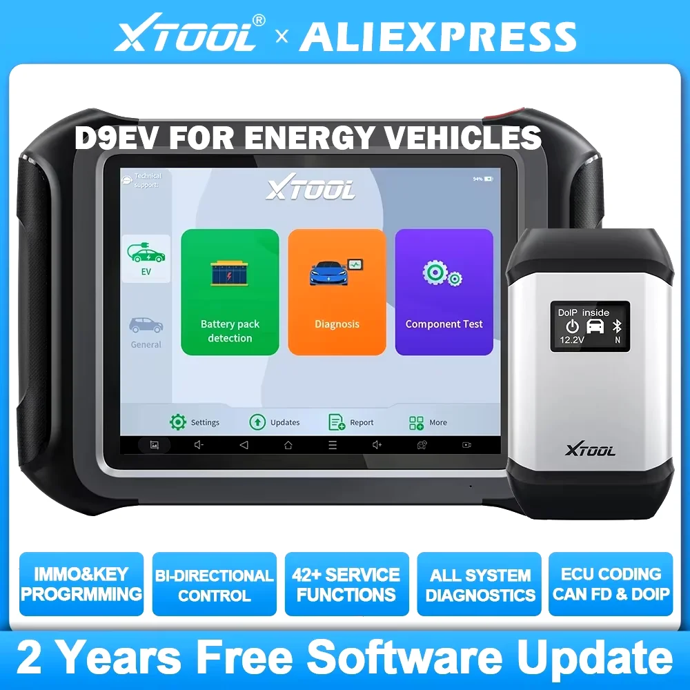 2024 XTOOL D9EV EV Diagnostic Scanner For Tesla For BYD Energy Electric Vehicles High Voltage System Battery Pack Analysis Tool - Image 2