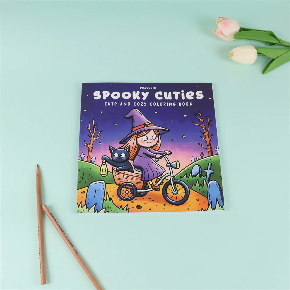 Spooky Cuties Simple Picture Books 40 Sheets Coloring Pages With Easy Large Print Home School Accessories For Teens Kids 5