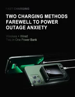 Runde magnetische kabellose Powerbank 10000 mAh, tragbare externe Akku mit superschnelles Aufladen, passend für iPhone Samsung Huawei, Farben Schwarz Lila Weiß 4