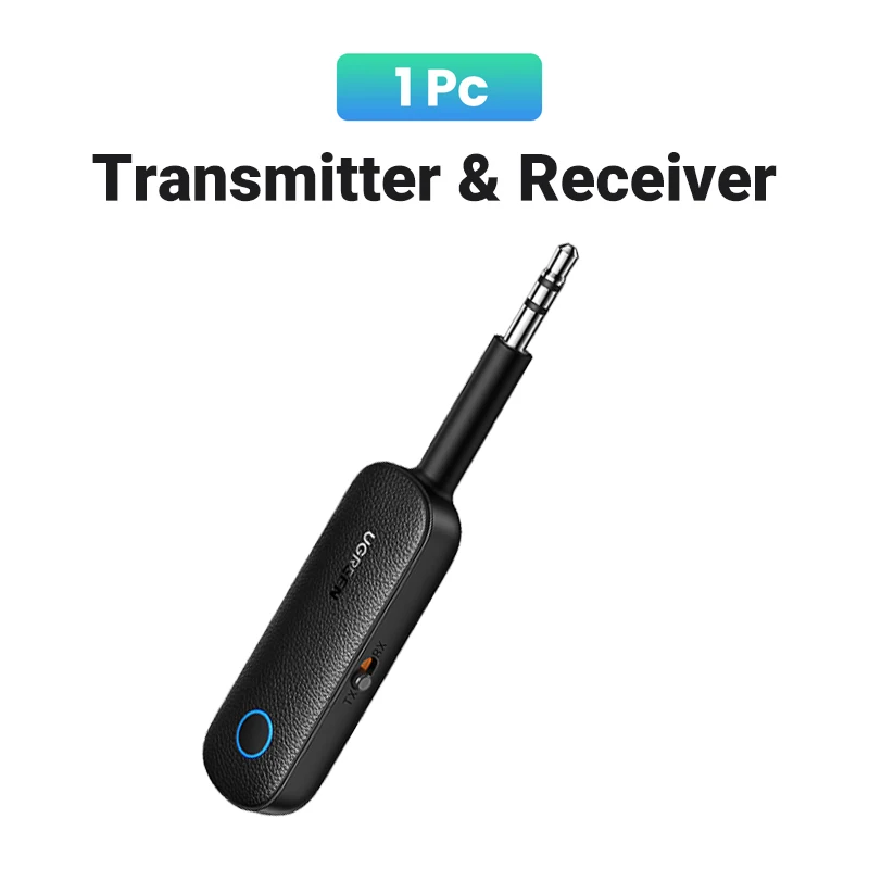 thumbnail image 1 of Adaptador Transmisor Receptor Bluetooth 2 en 1 UGREEN Adaptador Bluetooth AUX 5.0 Inalámbrico de 3,5 mm Estéreo para Auriculares TV Audio de Coche, 1 of 5