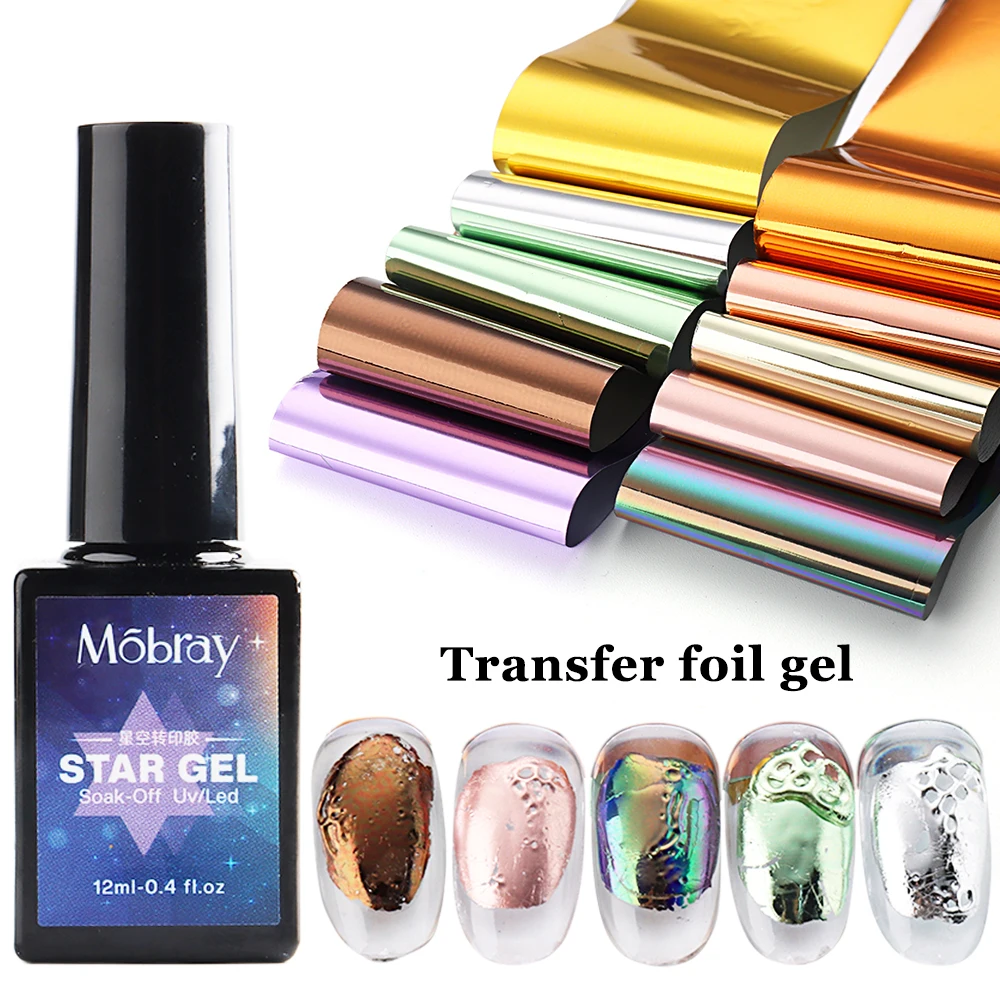 12ml Foil Transfer Gel Super Sticky Glue For Foil Nail Art Transparent  Polish Semi-permanent Varnish Print Manicure Wrap NTXKJ-T - AliExpress