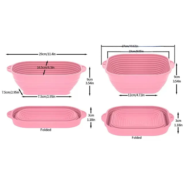 Silicone Bread Basket Baking Dessert Oval Dough Bread Proofing Baskets Collapsible Storage Fermentation Sourdough Basket Kitchen 2