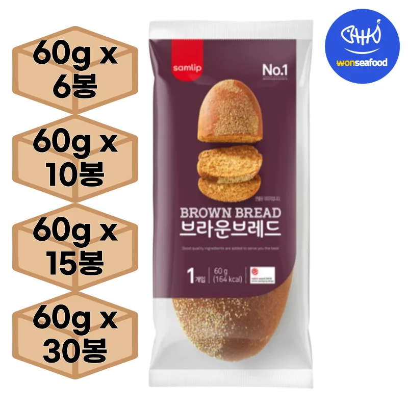 브라운 브레드 60g X 6/10/15/30봉 부시맨빵 아웃백빵 모닝빵 식전빵 [SPC 삼립] - AliExpress 2