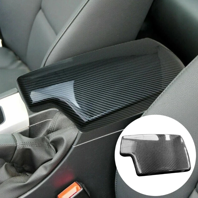 Carbon Fiber Color Abs Interior Center Console Armrest Cover Panel Trim