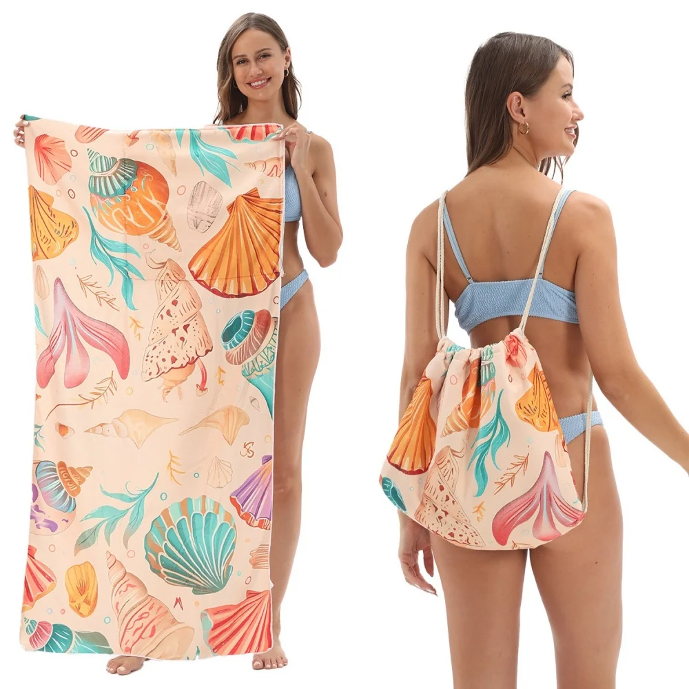 Serviette de plage légère séchage rapide absorbante et pliable_voghion.com