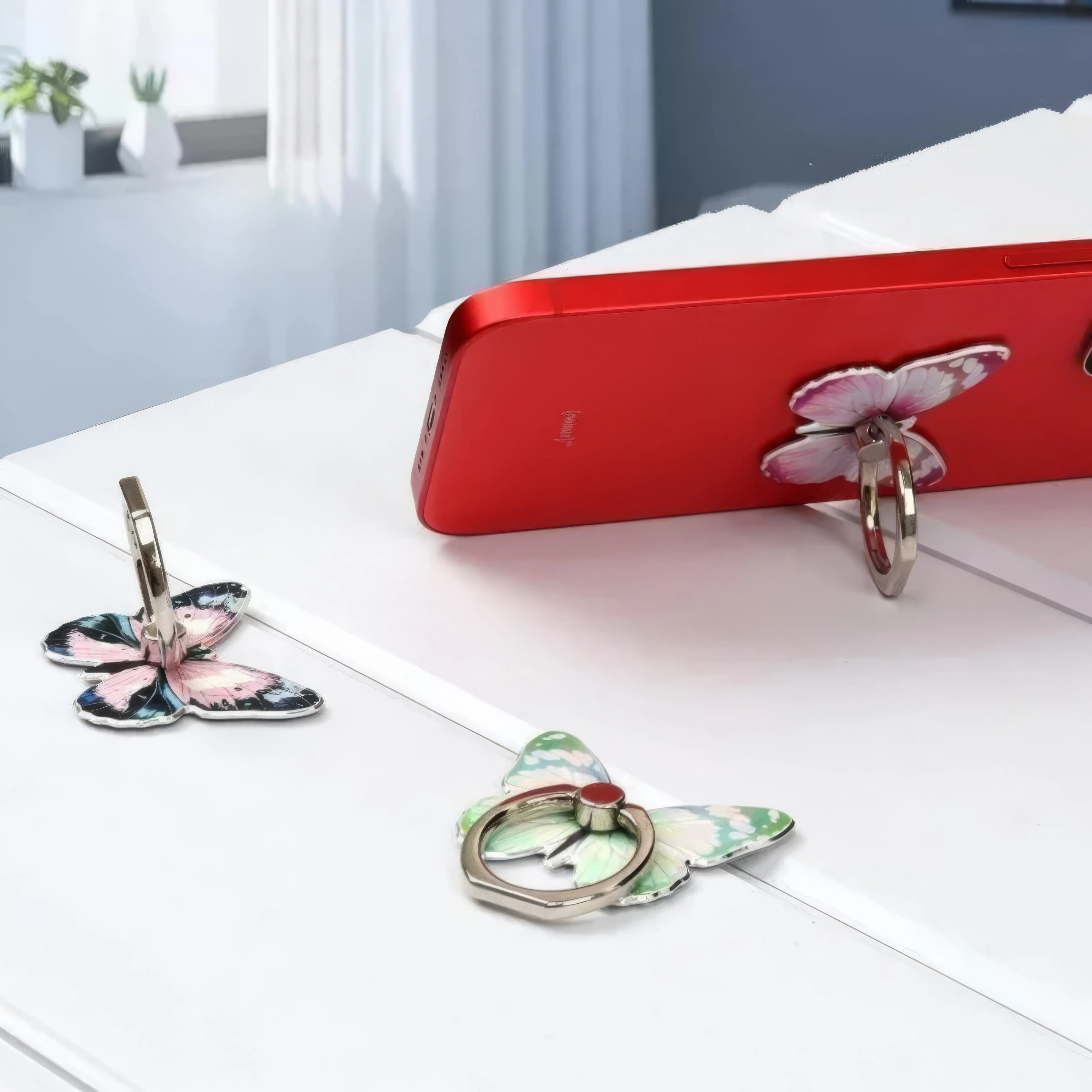 1 Butterfly Phone Holder Pink/purple, Butterfly Pattern Phone Ring Holder, Compatible with Most Phones, Accessory 1