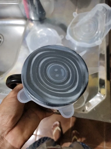 Tampa elástica de silicone reutilizável para embalar alimentos photo review