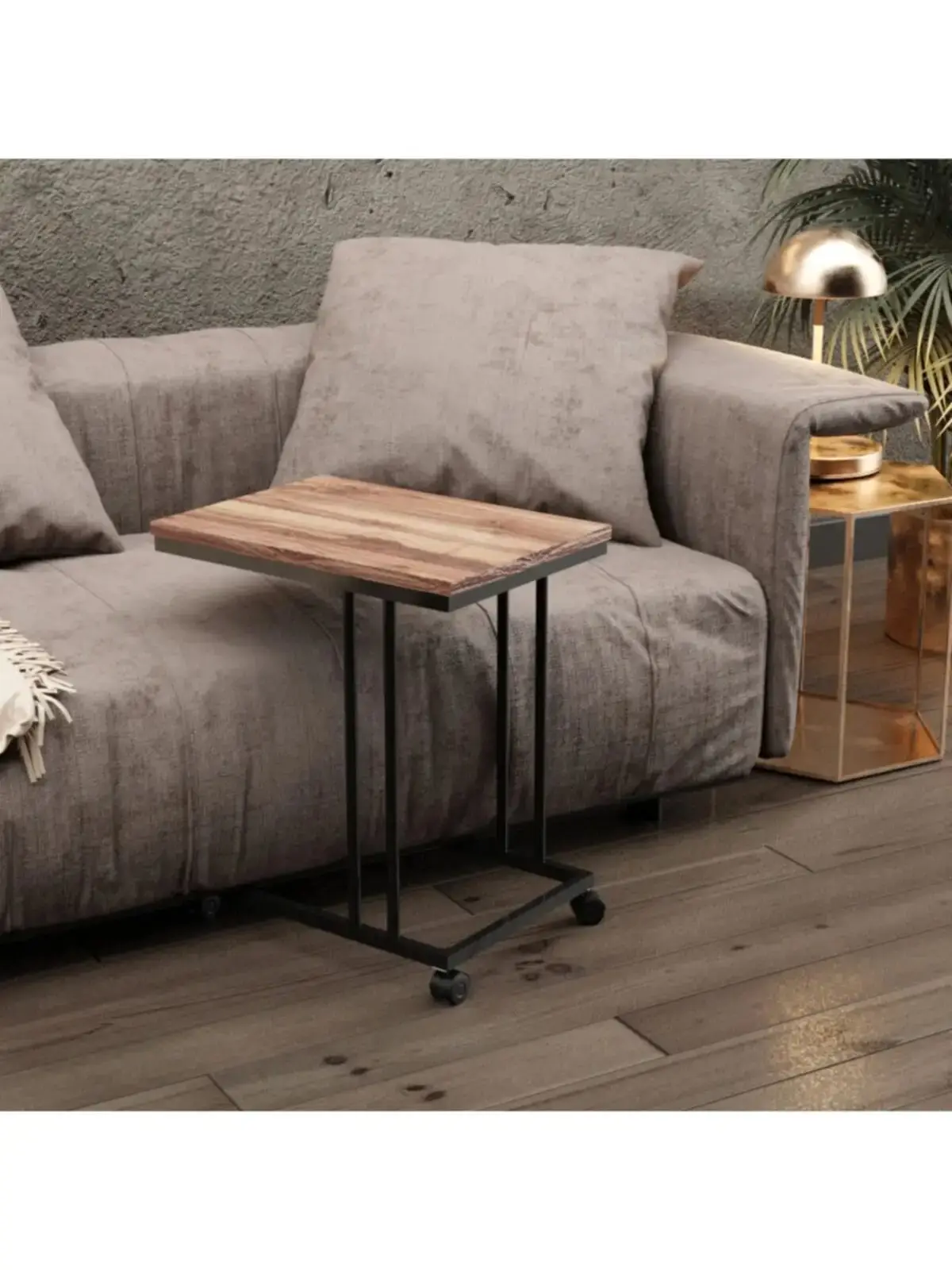 

Nelling Table with Metal Wheels Modern Living Room C Shape Coffee Table Scandinavian Sofa Table Table Side Table Nest Table Service