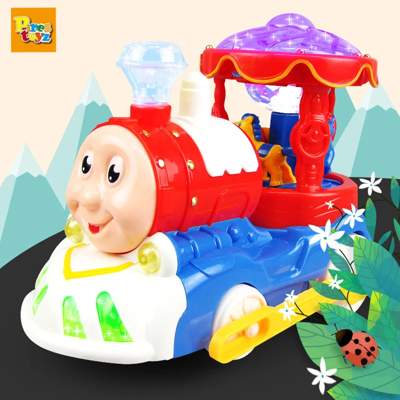 Modelo de trem a vapor infantil, brinquedo elétrico, concerto leve, spray  de fumaça, aniversário do menino, presente de Natal - AliExpress