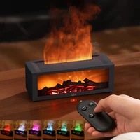 Diffuseur d'huiles essentielles avec télécommande, humidificateur d'ambiance effet flamme, diffuseur d'arômes pour la maison. 1